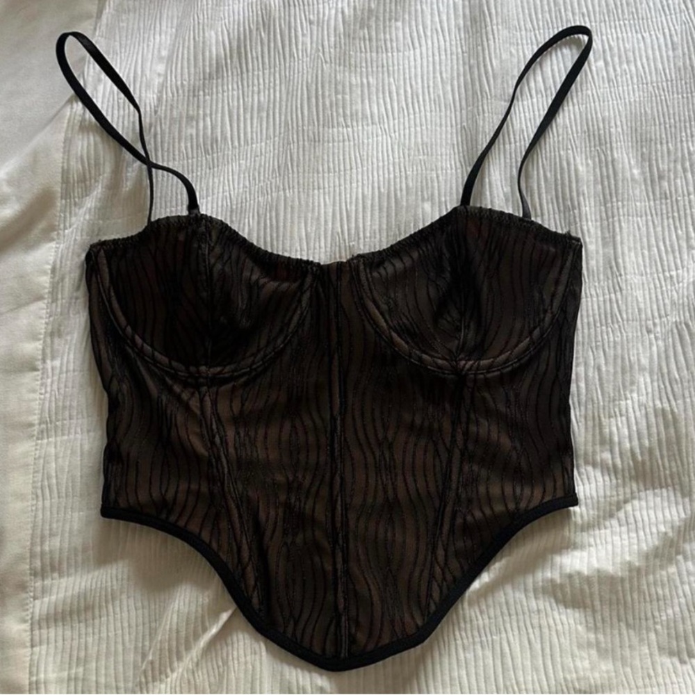 White Fox Boutique Black Sheer Crop Top